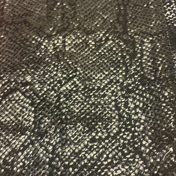 Lafayette 148 New York black shiny foil snakeskin mid-rise straight leg jeans - Picture 3 of 13